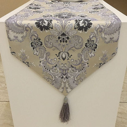 Silver Silk Jacquard A Simple Table Flag