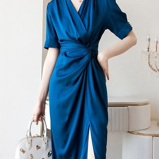 Azure Luxe Split Dress