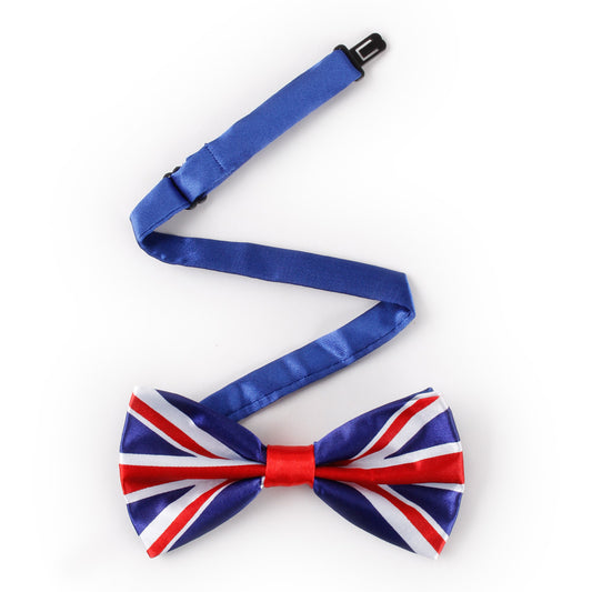 Silk Flag Printed Bow Banquet Party Men's Collar Accessories