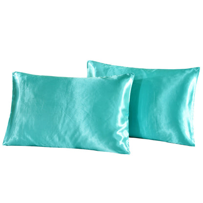 Summer pure color imitation silk pillowcase