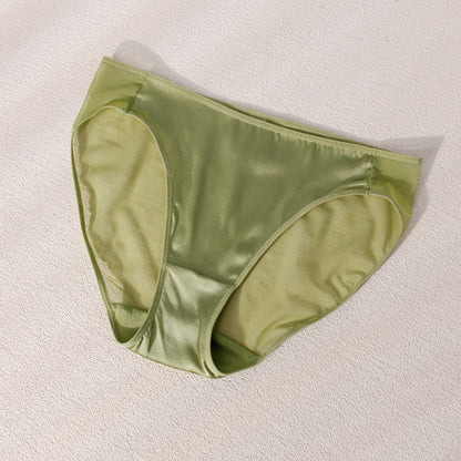 Knitted Mid-waist Silk Satin Mesh Mulberry Silk Underwear