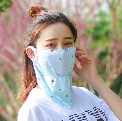 Neck guard neck ice silk full face scarf
