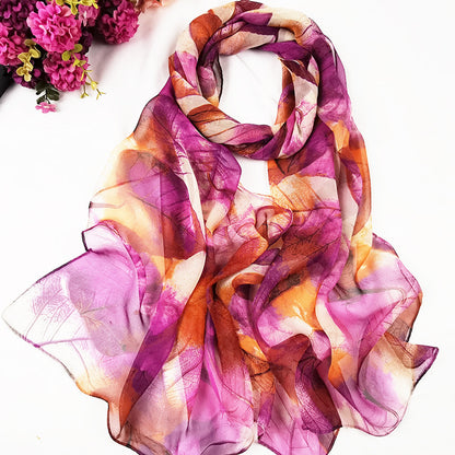 Summer Women's Sunscreen Long Silk Scarf