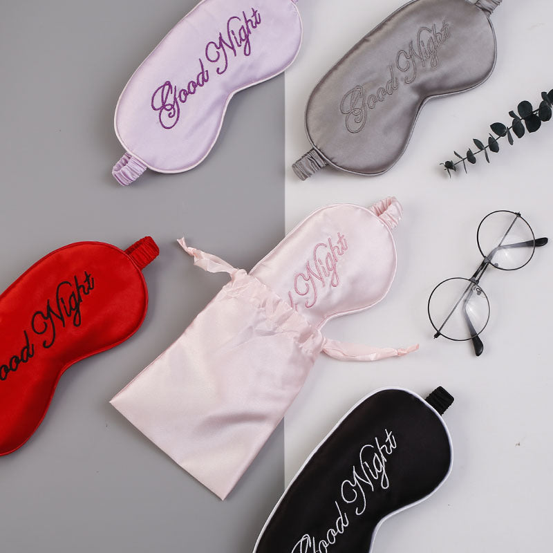 Simple Double-sided Real Silk Eye Mask Sleep Shading Unisex Student