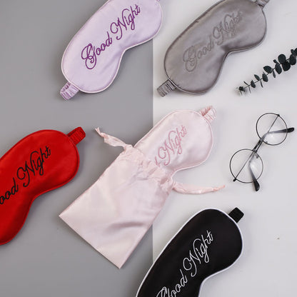 Simple Double-sided Real Silk Eye Mask Sleep Shading Unisex Student