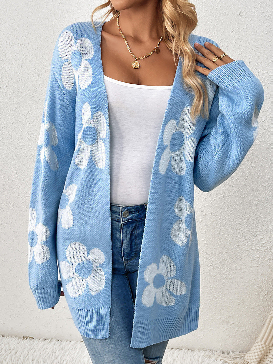 BloomKnit V-Neck Sweater Coat