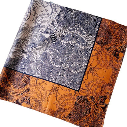Silk Heavy Plain Crepe Satin Square Scarf