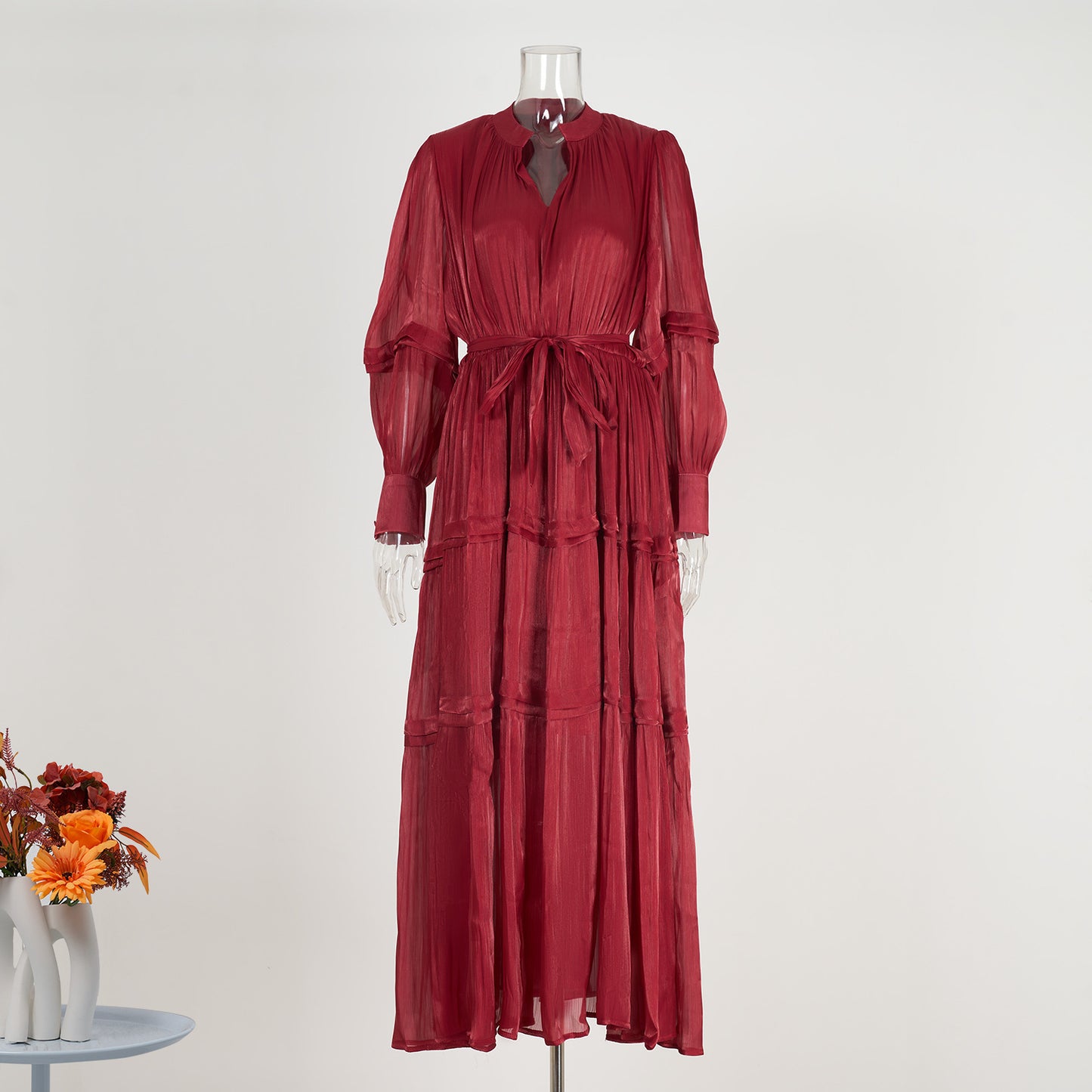 Celestara Silk Pleat Gown