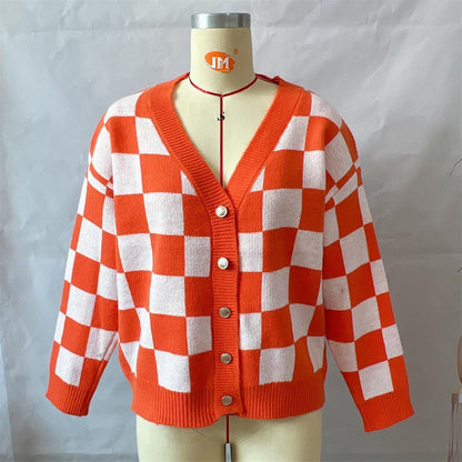 PlaidAura Contrast Sweater