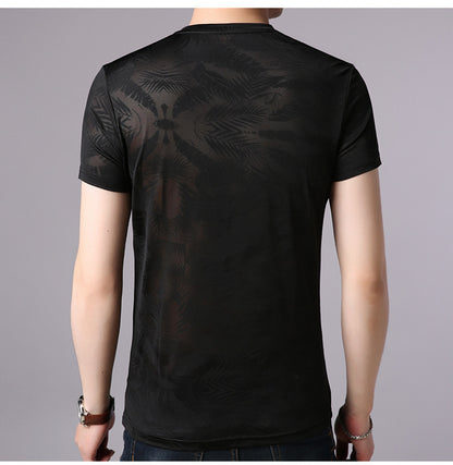 Men's ice silk short sleeve T-shirt