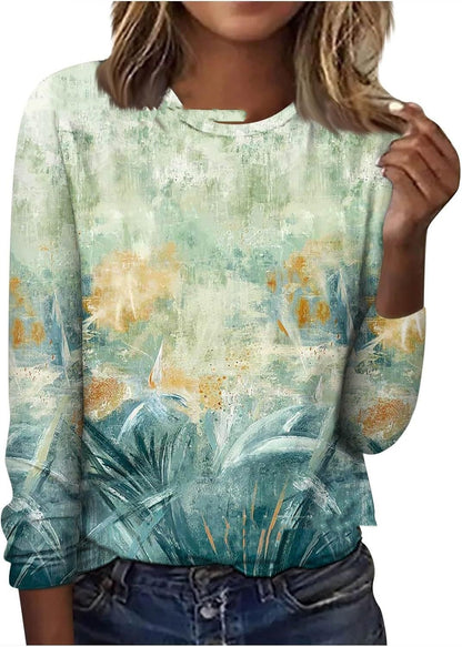 GeoBloom™ Long Sleeve Printed Top