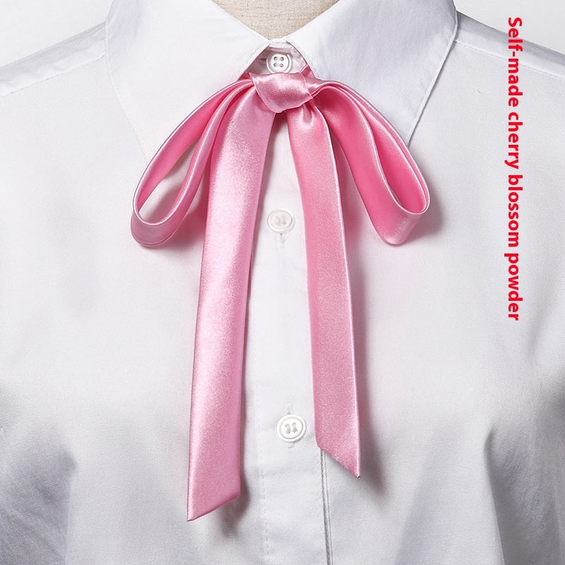 Long Small Silk Ribbon Tie-strap All-matching