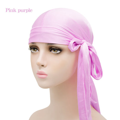 Silk Long Tail Turban Hat Silk Pirate Hat