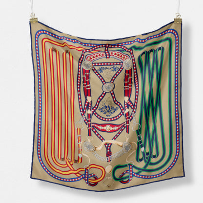 Fashion Simple Print Twill Versatile Temperament Silk Scarf