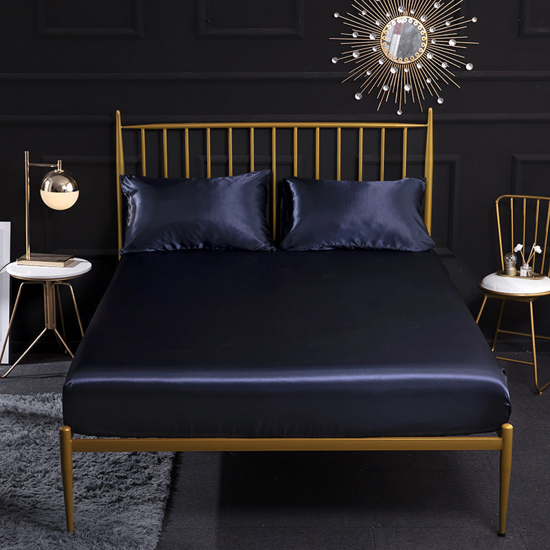 Three-piece silk mattress protection cover