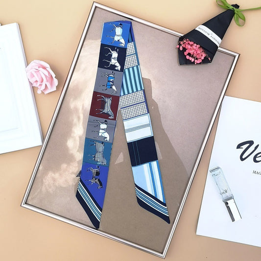 Women's Long Small Silk Neck Scarf