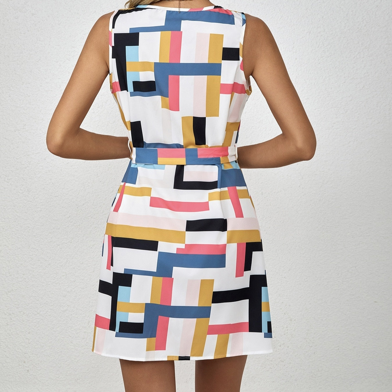 Solara Check Off-Shoulder Dress