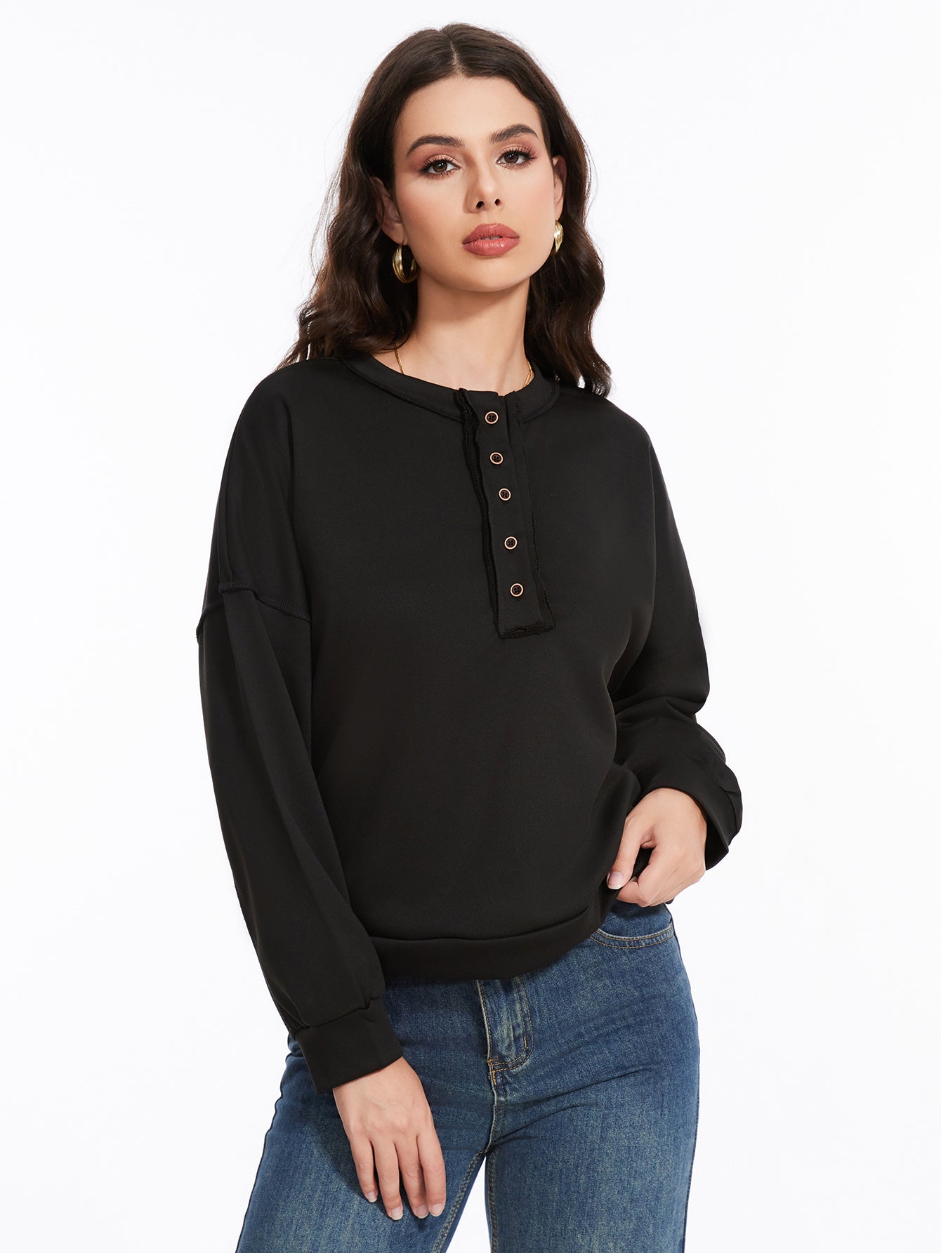 ButtonEase Solid Hoodie