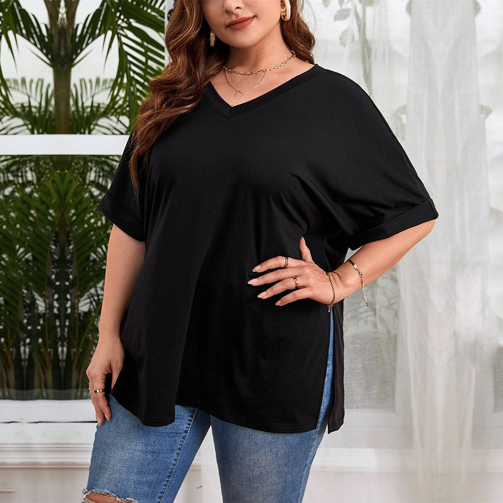 Solara Slit V-Neck Tee