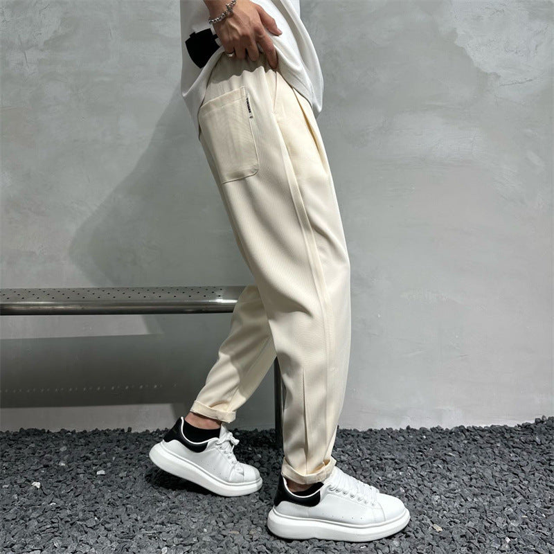 Fashion Summer Ice Silk Casual Pants Men
