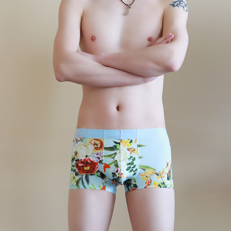 Men's Ice Silk Dry Breathable Boxers Head