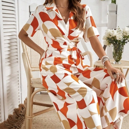 GeoChic Lace-Up Jumpsuit