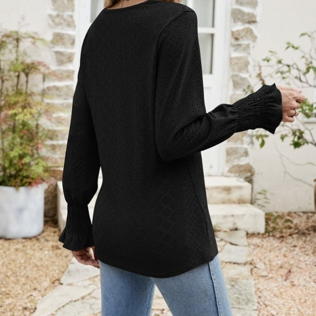LaceAura Ruffle Blouse