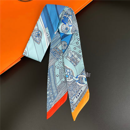 Twill Decorative Ribbon Small Silk Scarf