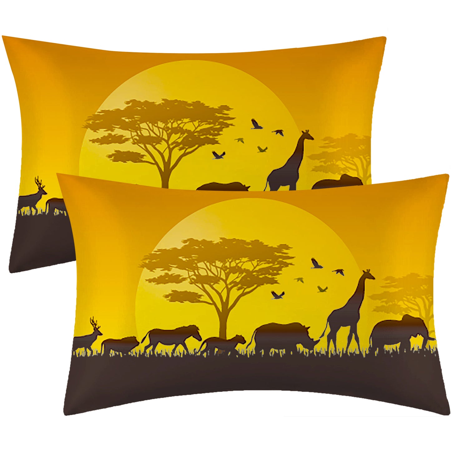 Home Textile Washed Satin Silk-like Printed Pillowcase