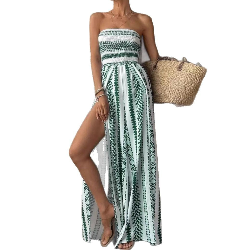 Soleia Print Split-Leg Jumpsuit