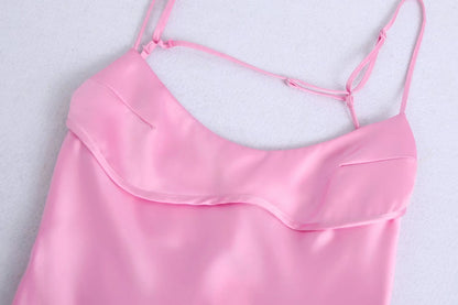 Summer New Women's Silk Satin Textured Dress