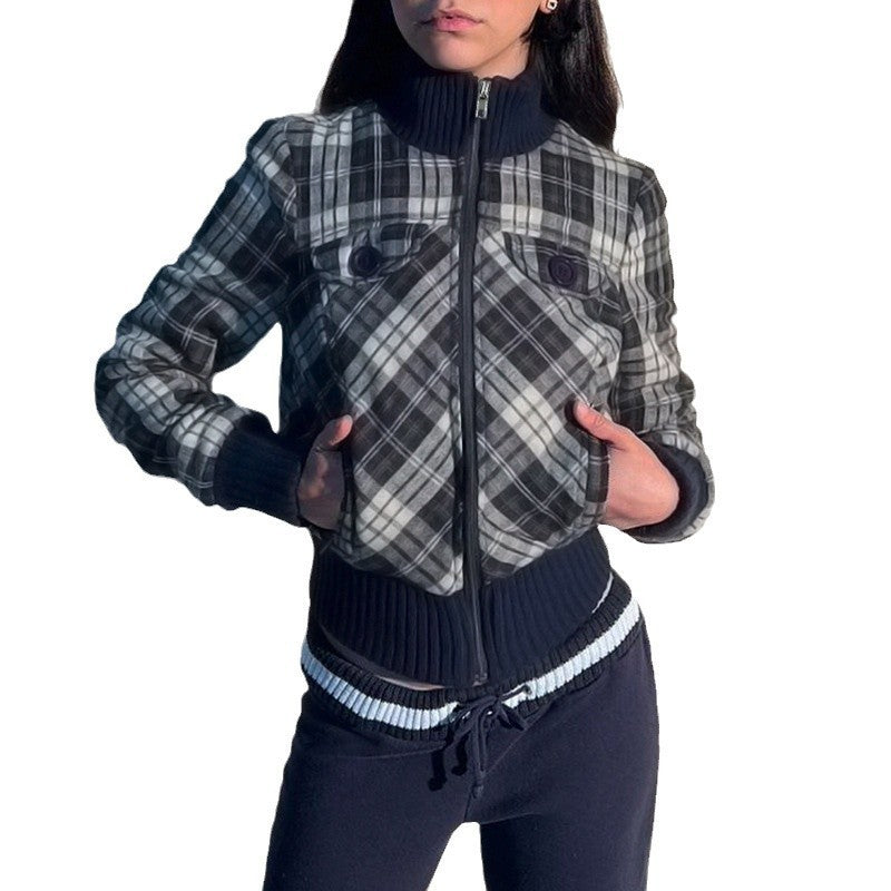 HeritagePlaid Turtleneck Coat