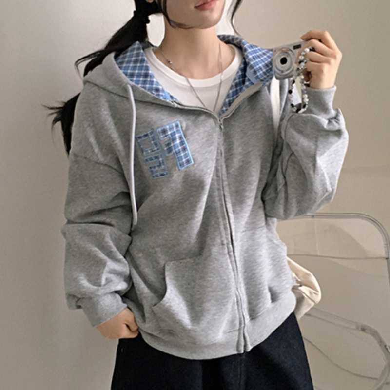 RetroStitch Plaid Zip Sweater