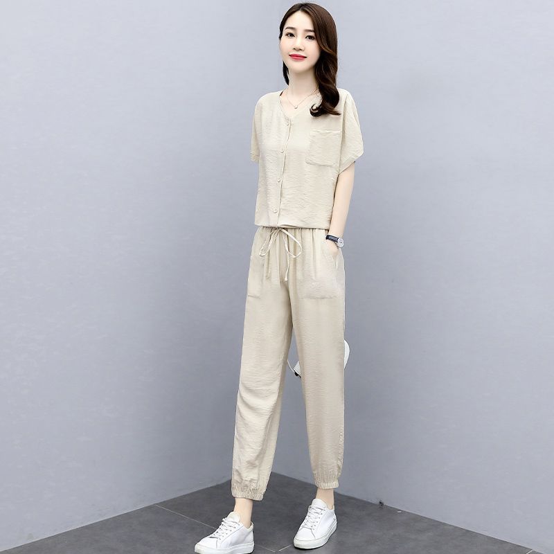 Élan Grace Cotton-Linen Co-Ord Set