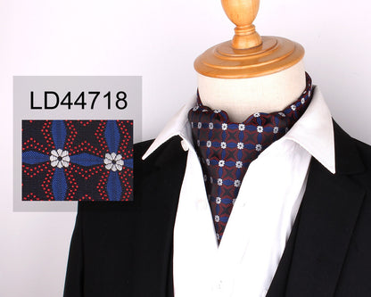 Men's Scarf Silk Floral Collar Mouth Napkin