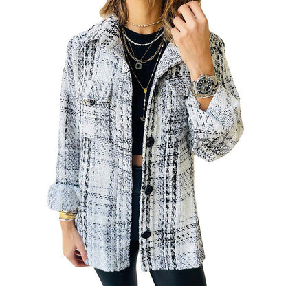 PlaidEase Lapel Jacket