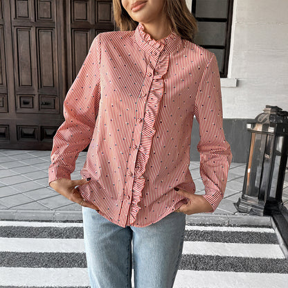 Marivelle Stripe Frill Shirt