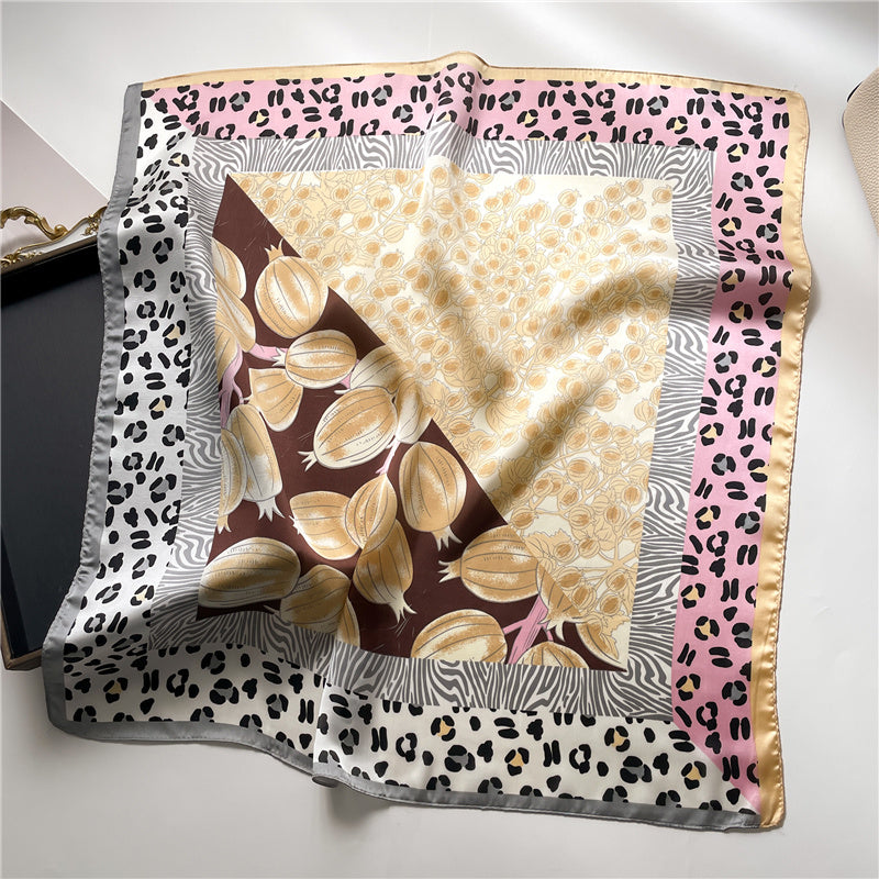 Silk Square Scarf Women's Neck Warmer Women's Hair Band