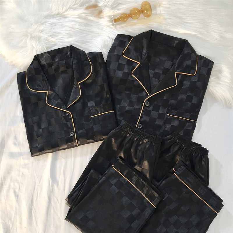 Ice Silk Long Sleeve New Large Size Men's Silk Home Wear Winter