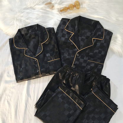 Ice Silk Long Sleeve New Large Size Men's Silk Home Wear Winter