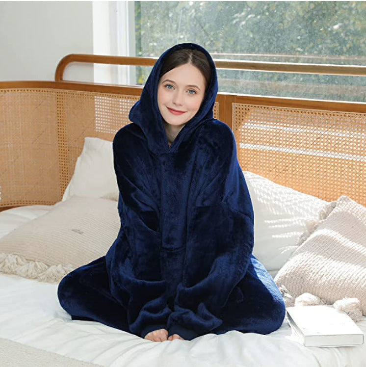SnugHaven Fleece Nightgown Hoodie