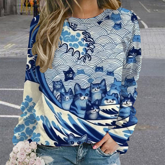 PumpkinCharm Digital Print Sweater
