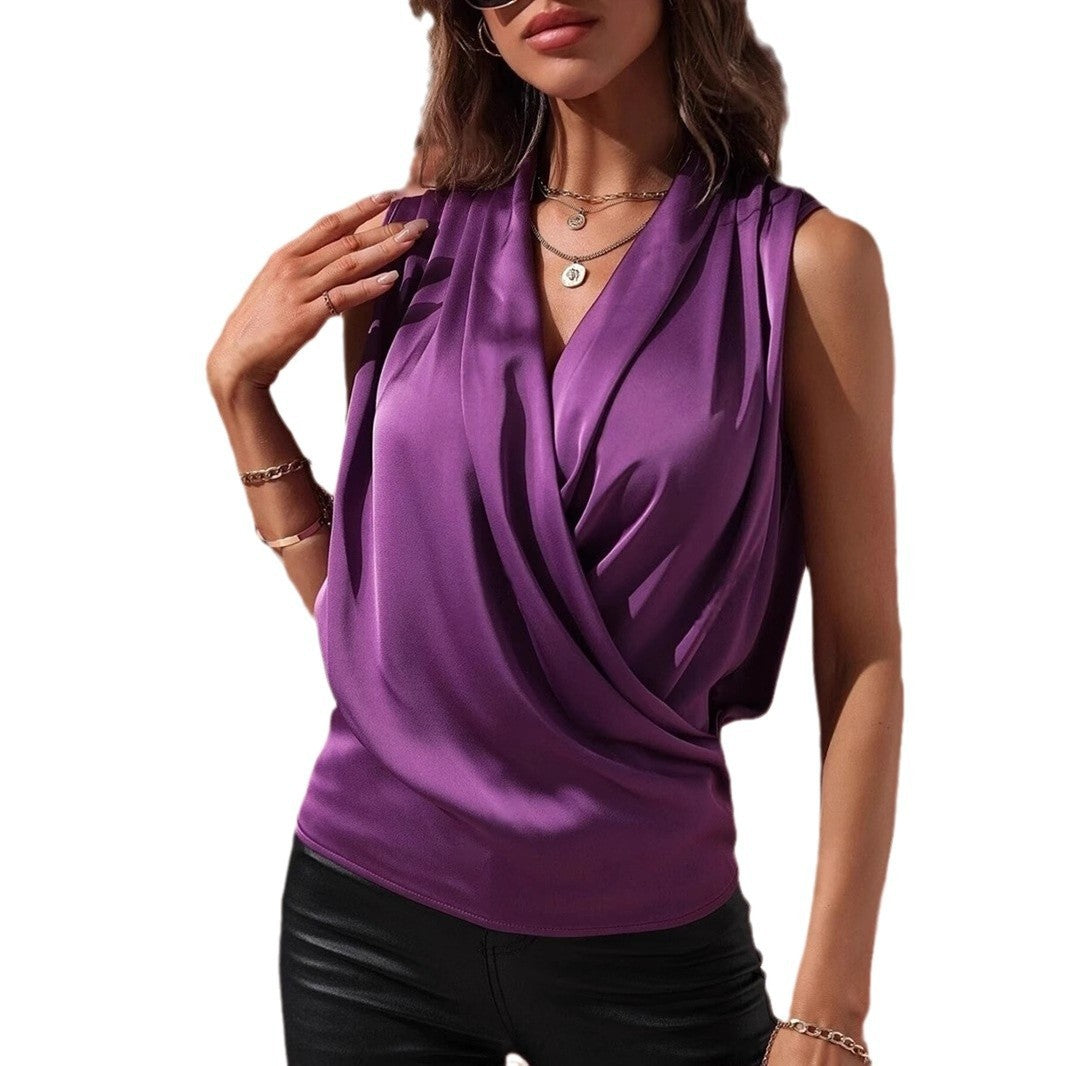 Aurelia Satin Pleat Top