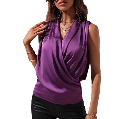 Aurelia Satin Pleat Top