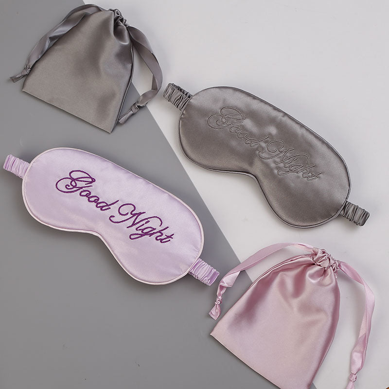 Simple Double-sided Real Silk Eye Mask Sleep Shading Unisex Student
