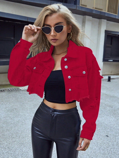 UrbanEase Cropped Denim Jacket