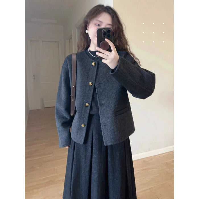 LanaMist Woolen Crop Coat