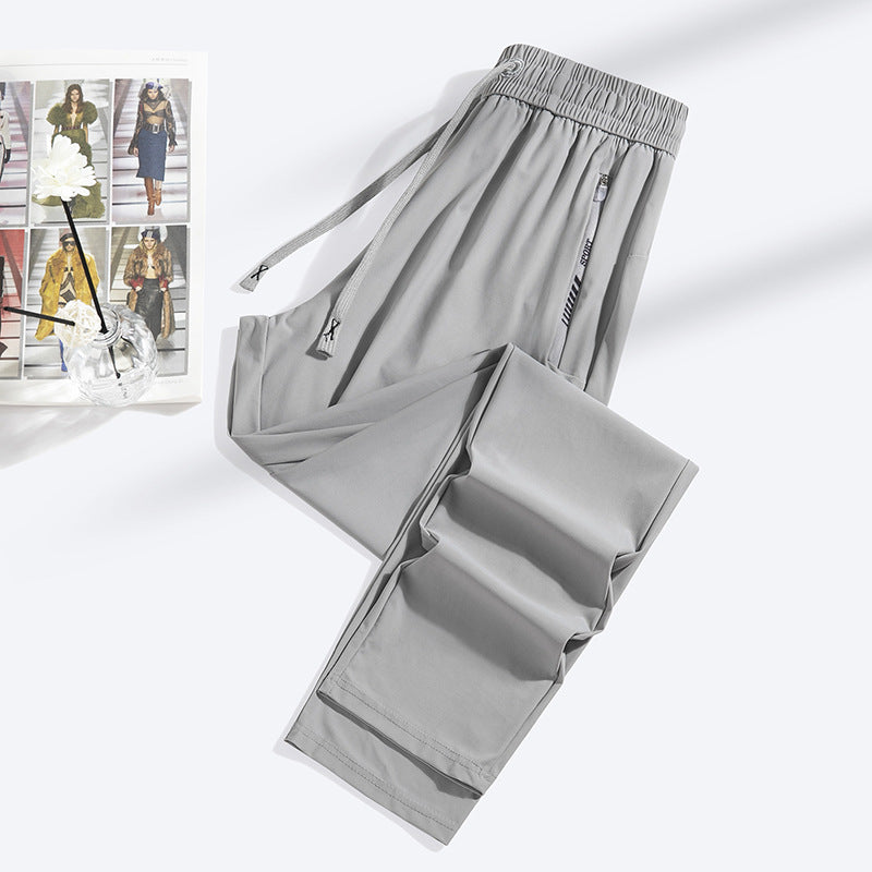 Fashion Straight Closed Ice Silk Leggings Women