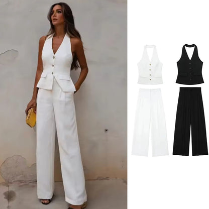 LinenLuxe Waistcoat Vest