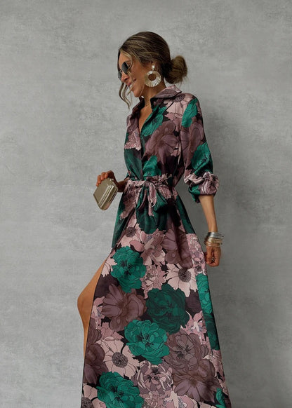 Cintra Bloom Lace-Up Maxi Dress